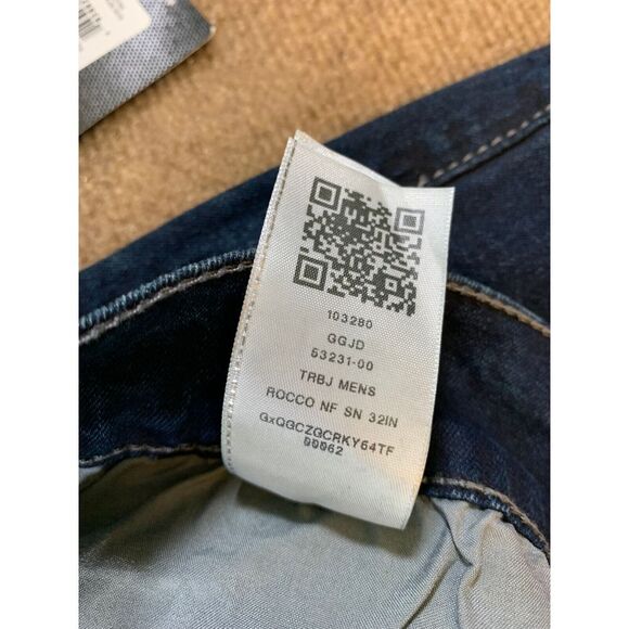 True Religion Rocco Jeans Mens 42x32 Relaxed No Flap Whiskers Blue Denim - Picture 13 of 13